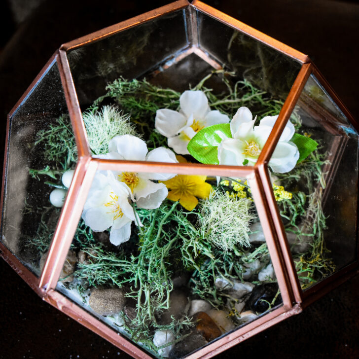 Decorative Faux Flower Terrariums