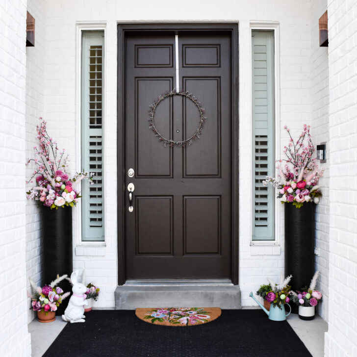 Outdoor Planter Spring Faux Floral Arrangements