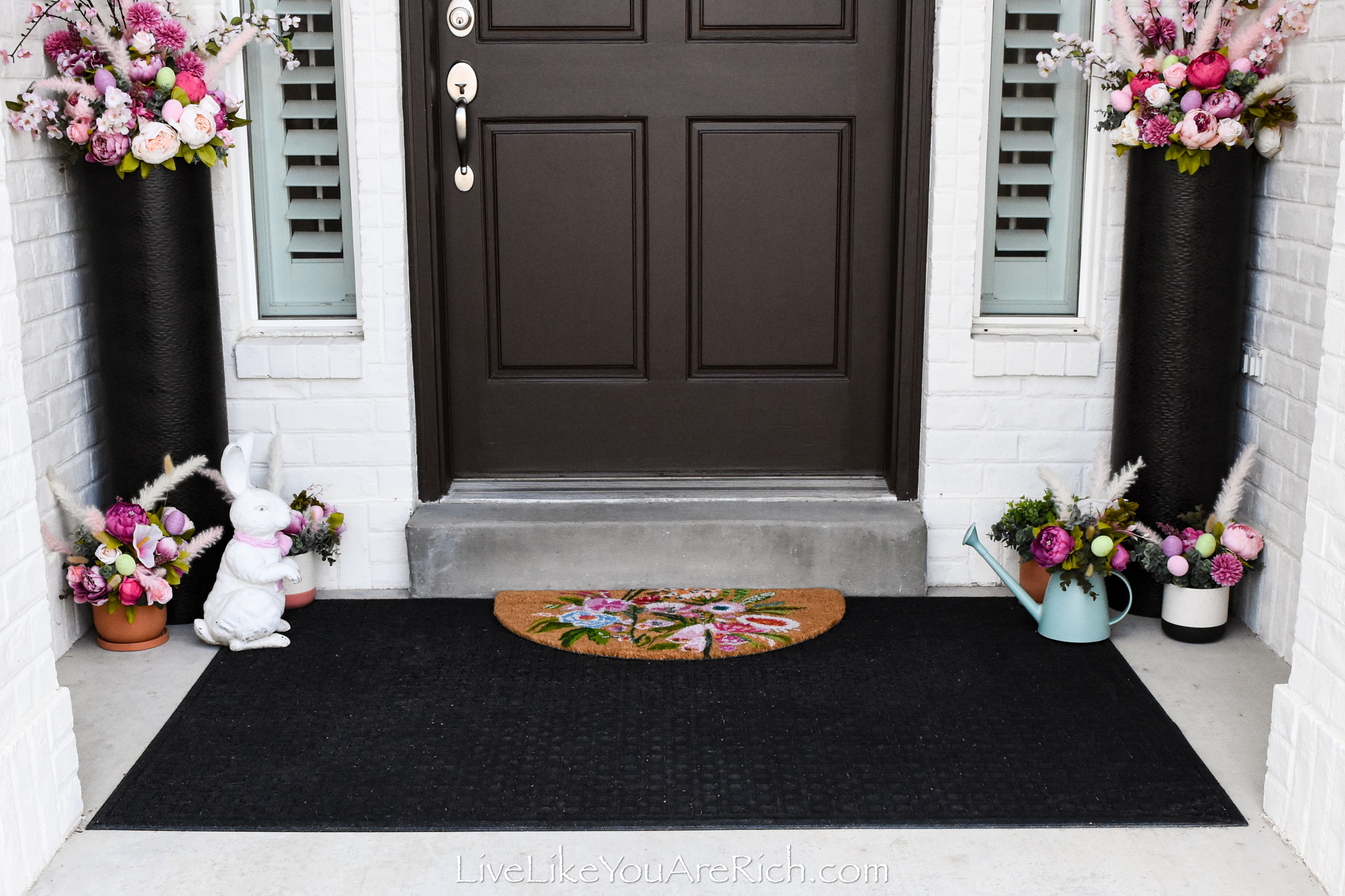 Easter Floral Front Door Decor floormat