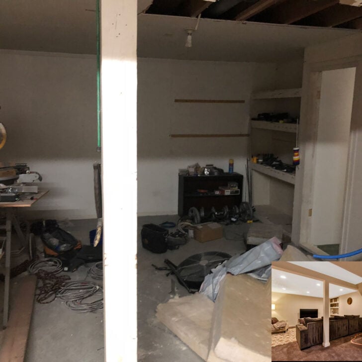 Family Room Renovation Before and After on a Budget