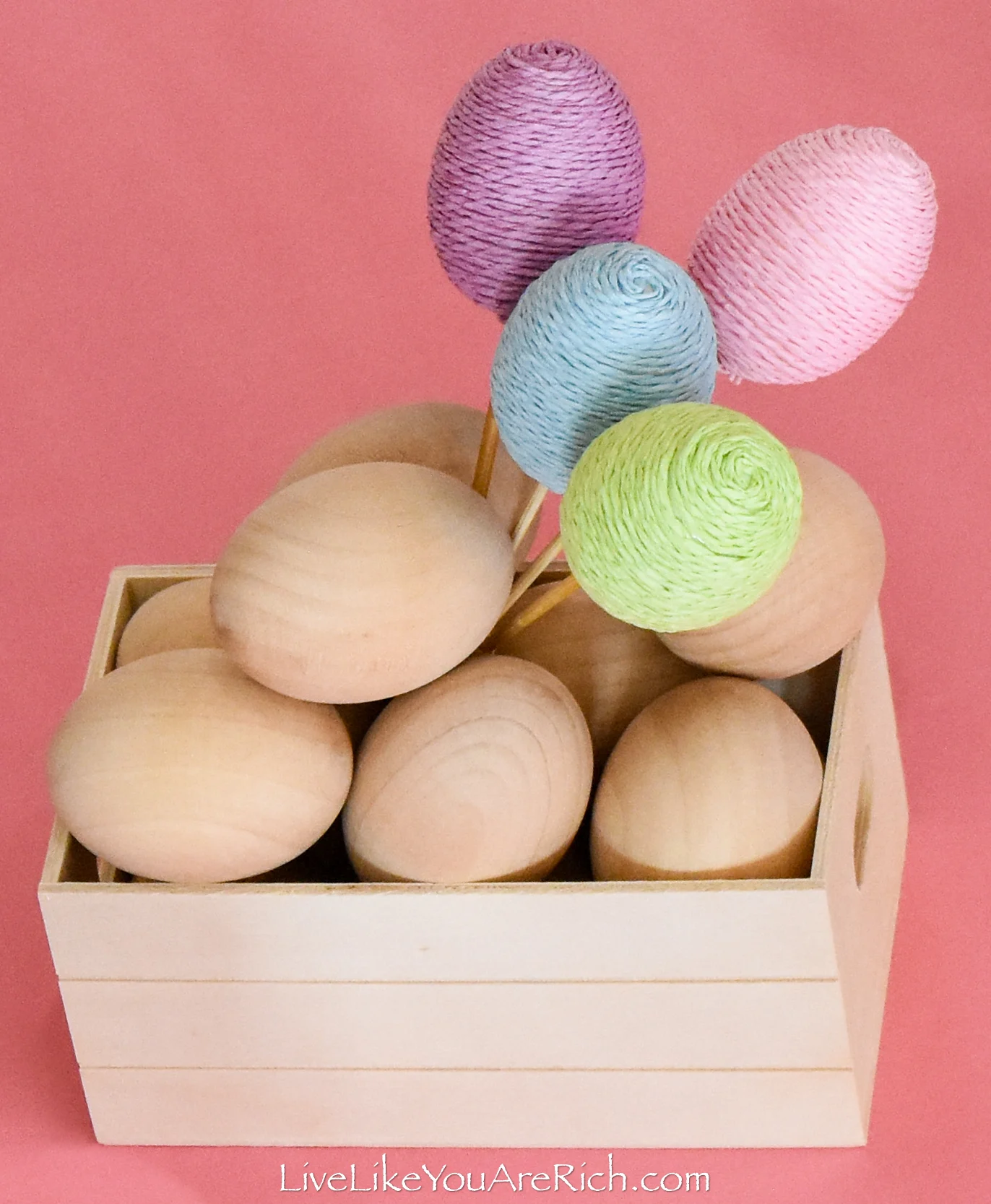 Kid's Easter Tablescape - natural wooden egg