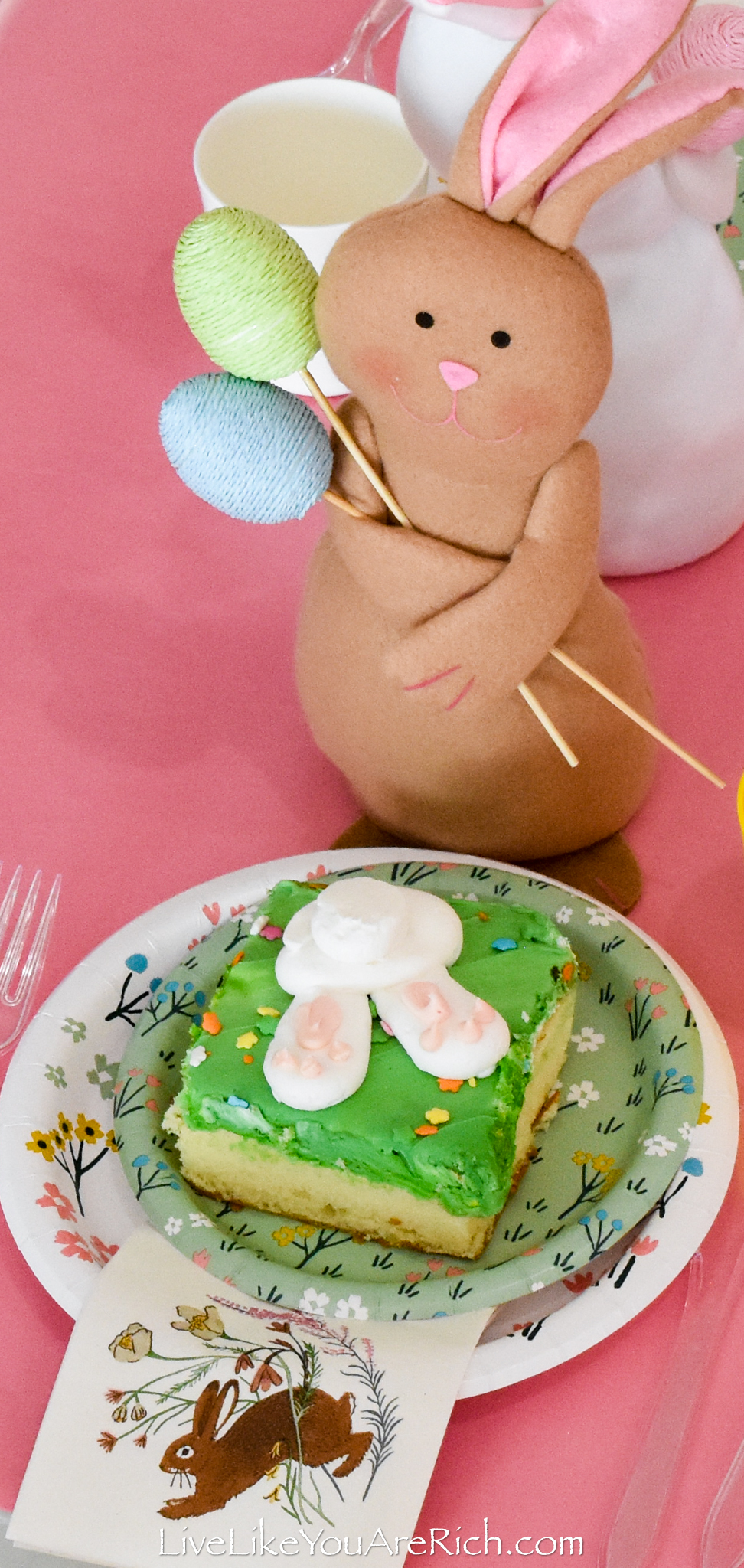 Kid's Easter Tablescape with cute table napkin