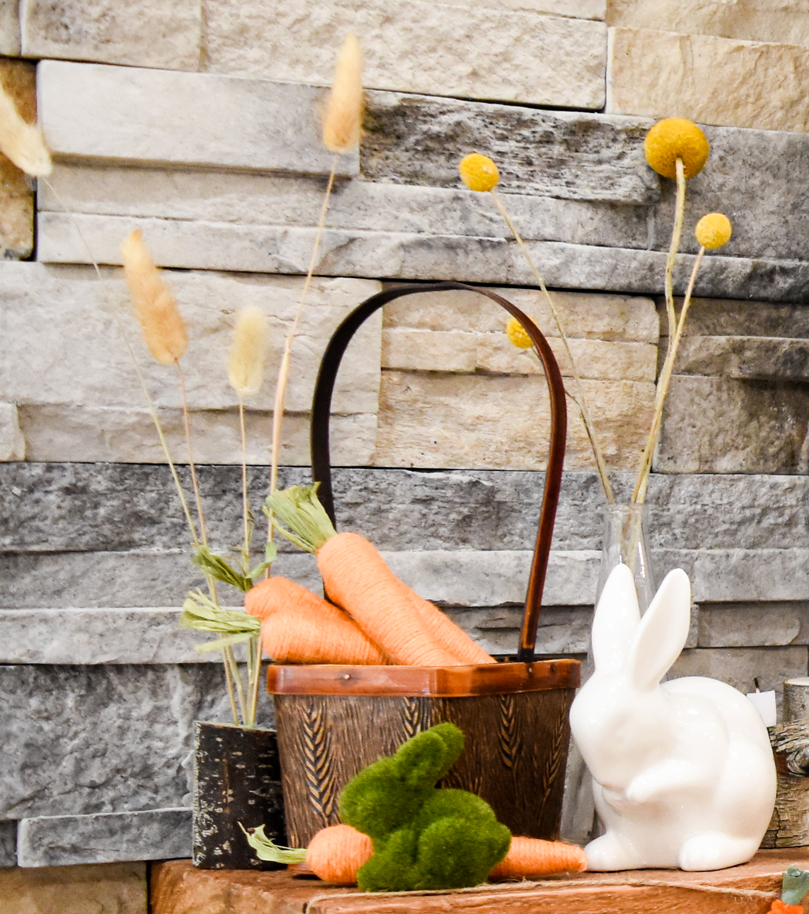 Modern Rustic Easter Mantel