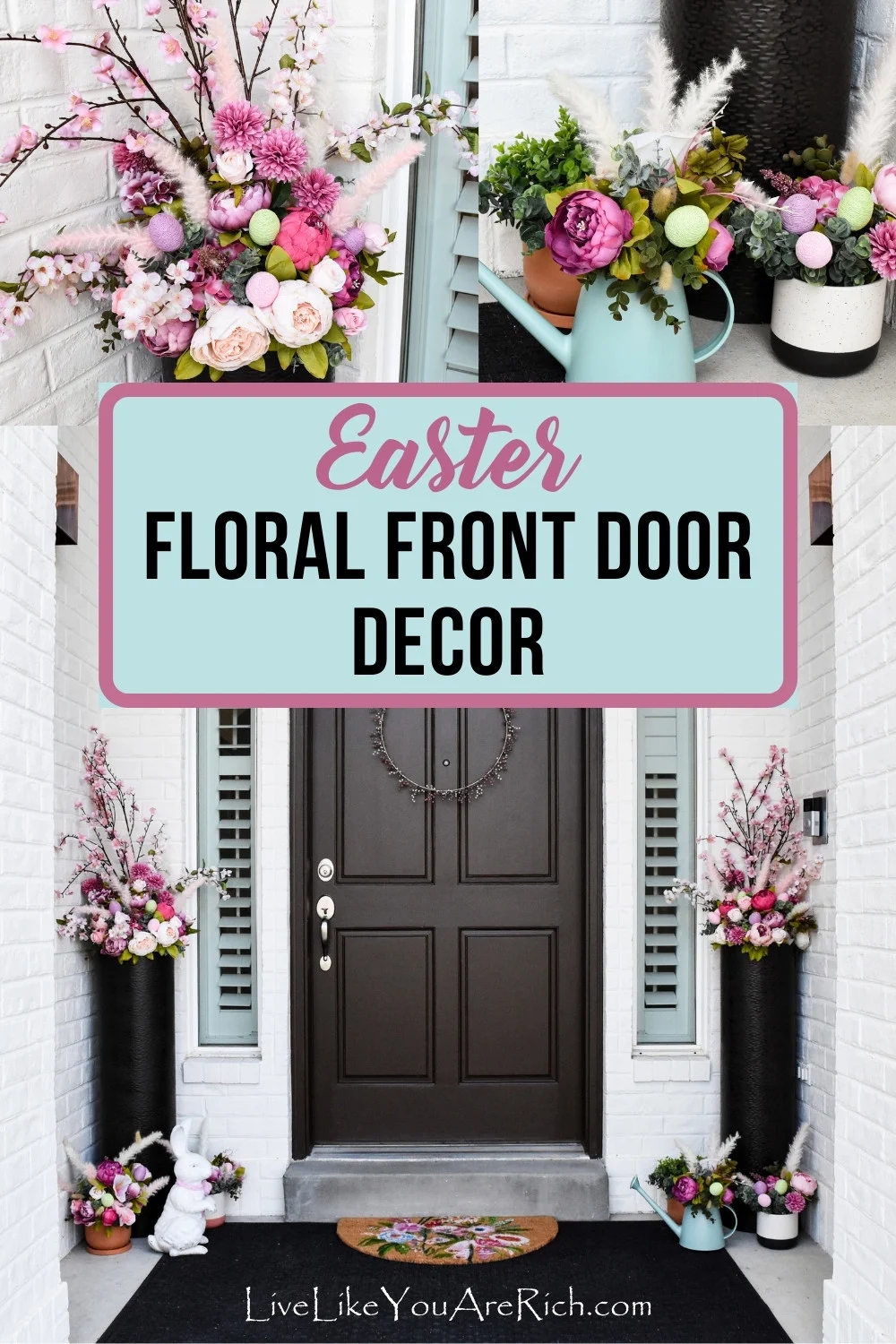 Easter Floral Front Door Decor. 