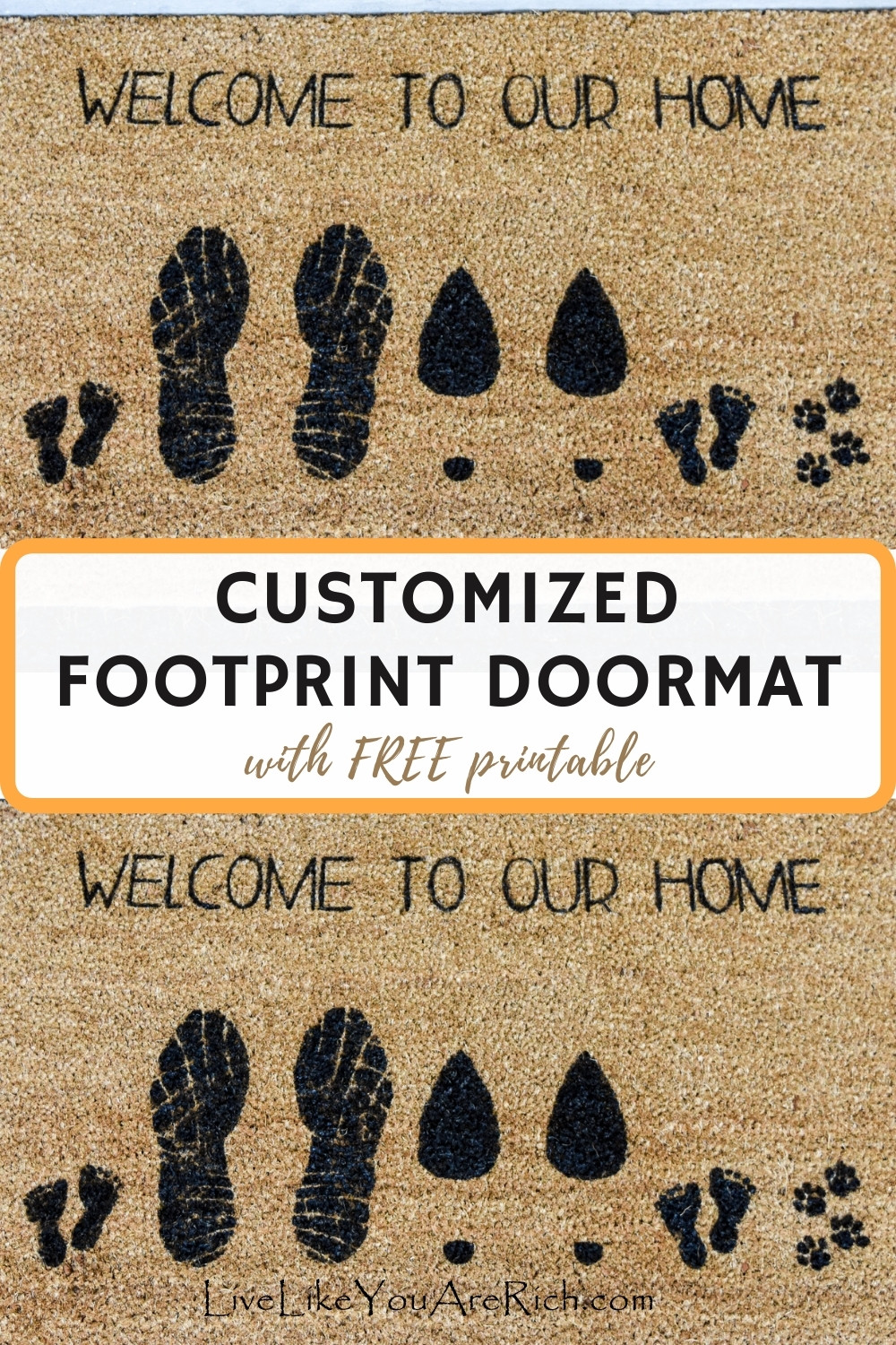 Customized Footprint Doormat with FREE Printable