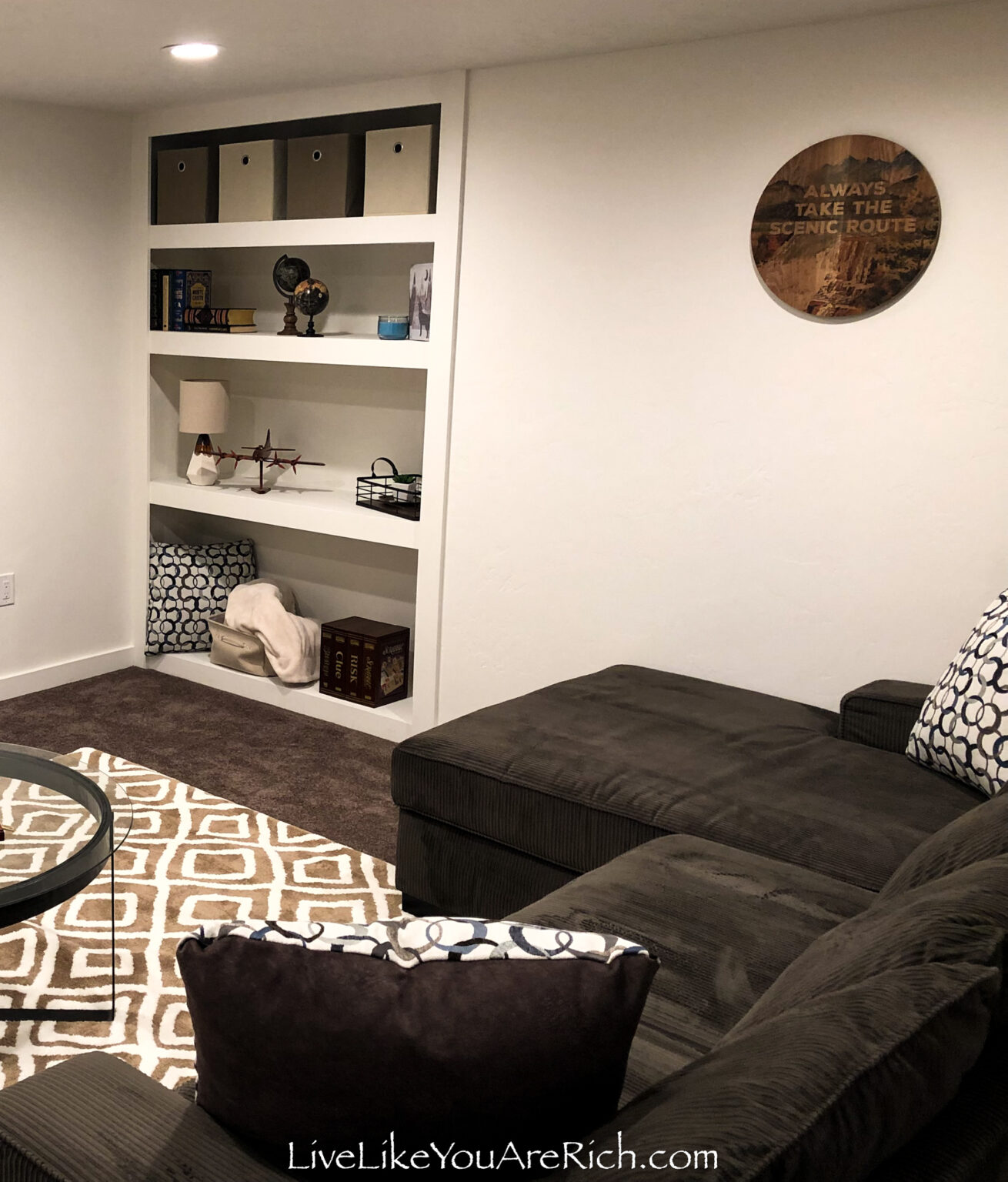 View of Family Room Renovation Before and After on a Budget - Live Like You Are ...
