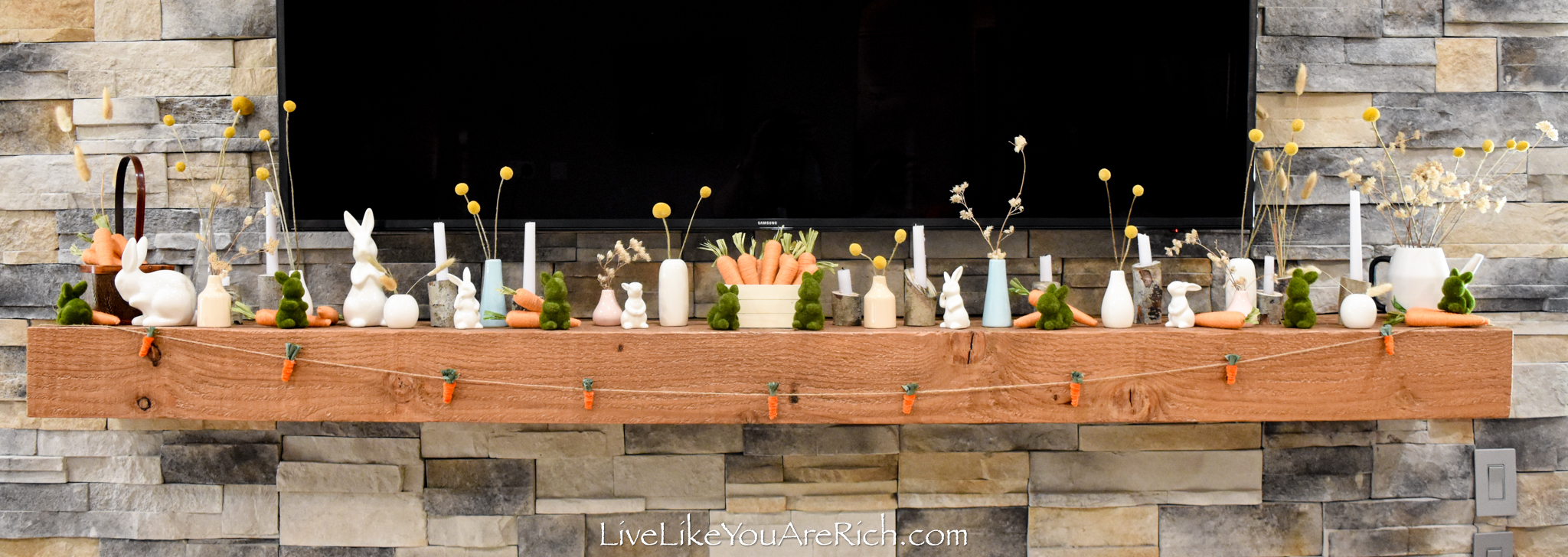 Modern Rustic Easter Mantel can be done in 15 minutes