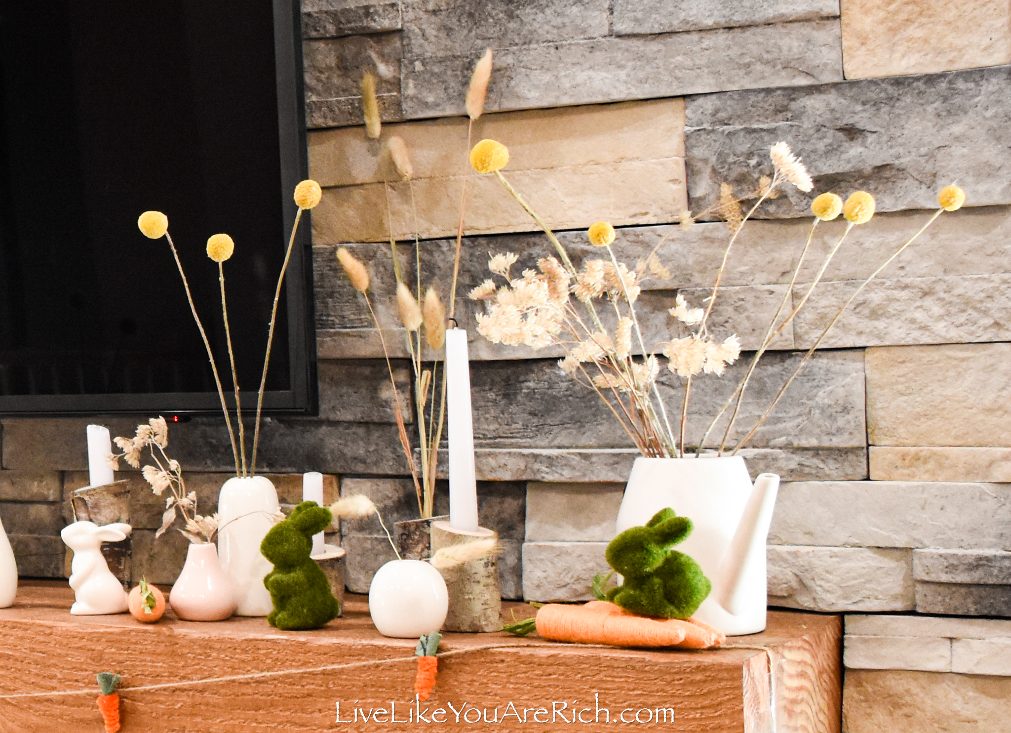 Modern Rustic Easter Mantel watering vase