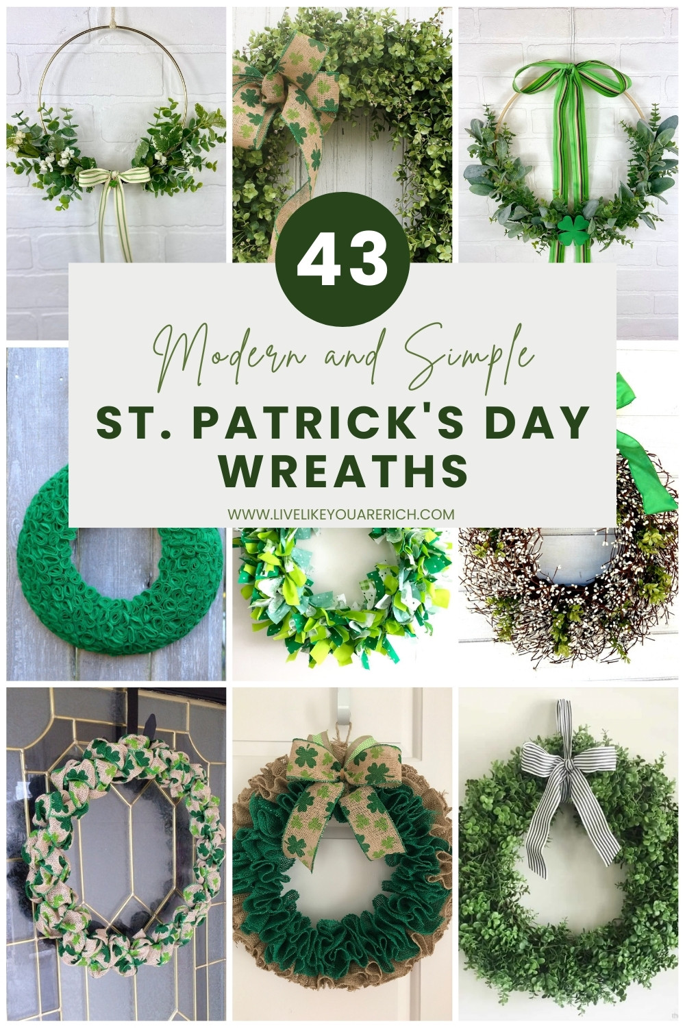 43 Modern and Simple St. Patrick's Day Wreath