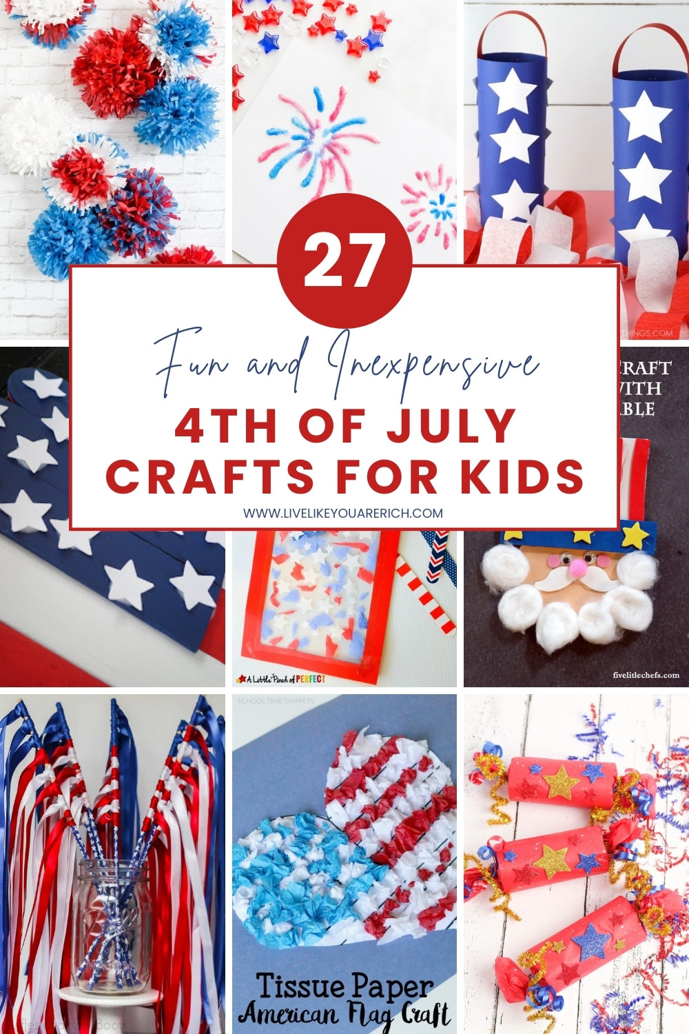 27 Easy and Inexpensive Fourth Of July Crafts For Kids