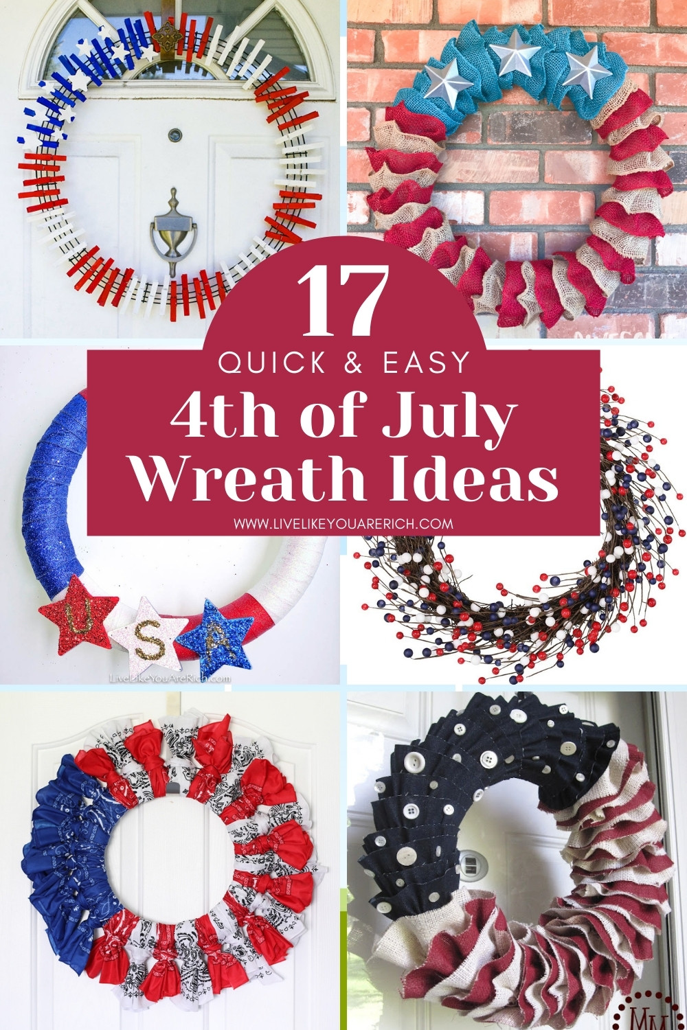17 Quick & Easy 4th of July Wreath 