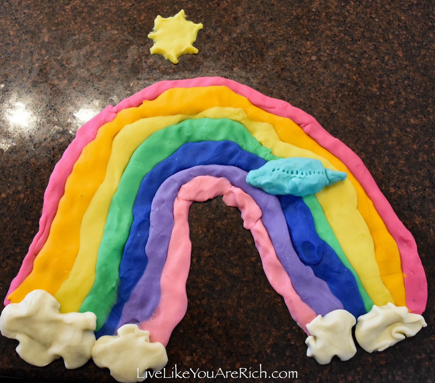 Homemade Play Dough Rainbow