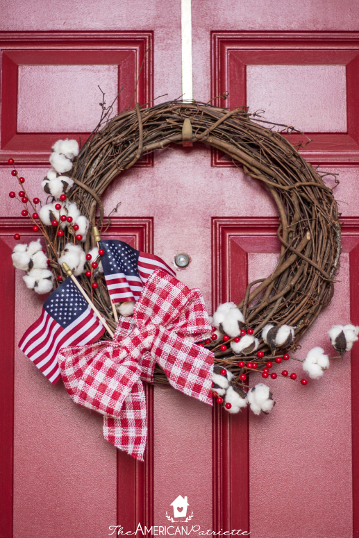 Farmhouse American Flag Wreath