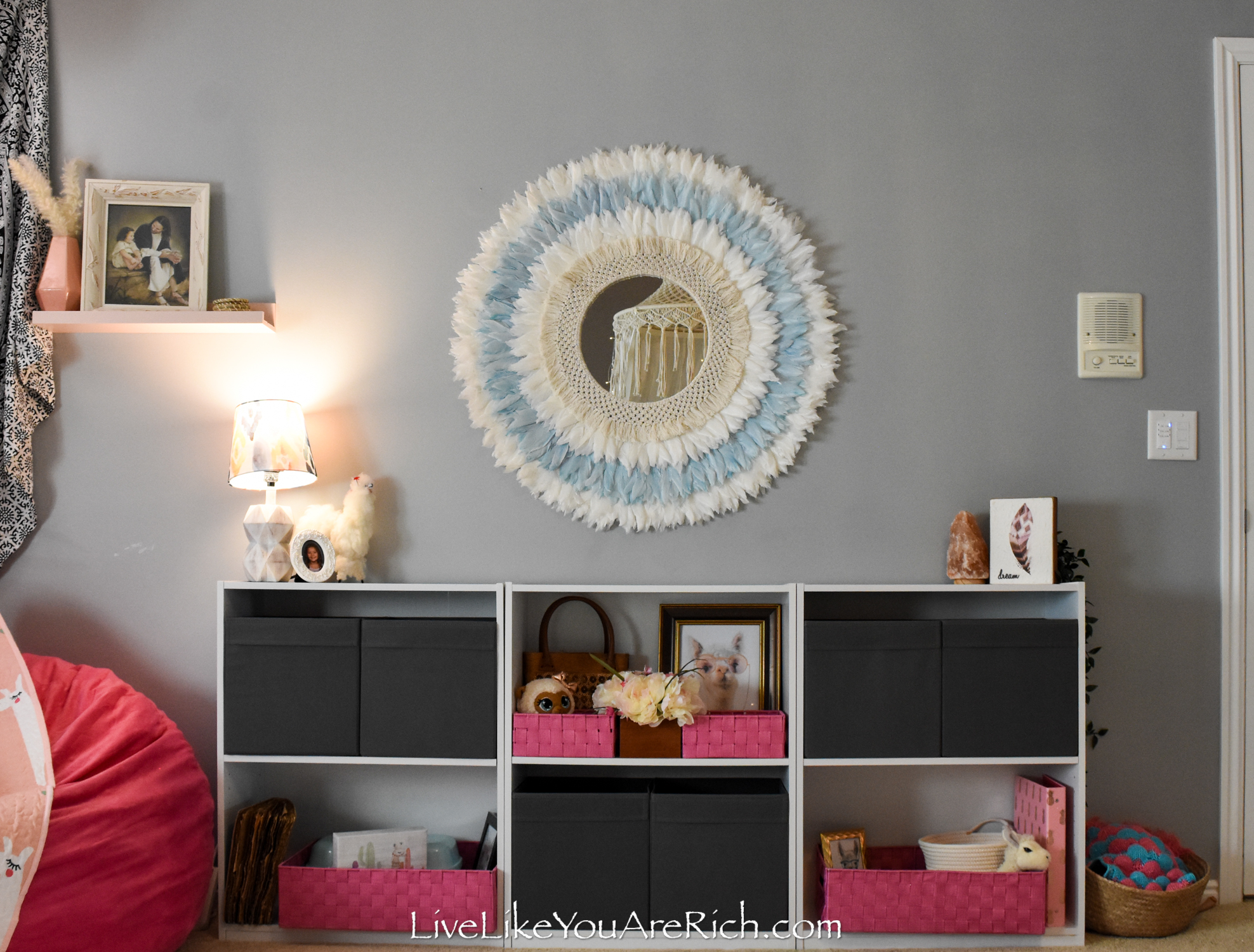 Colorful Bohemian Chic Girls' Bedroom beautiful mirror