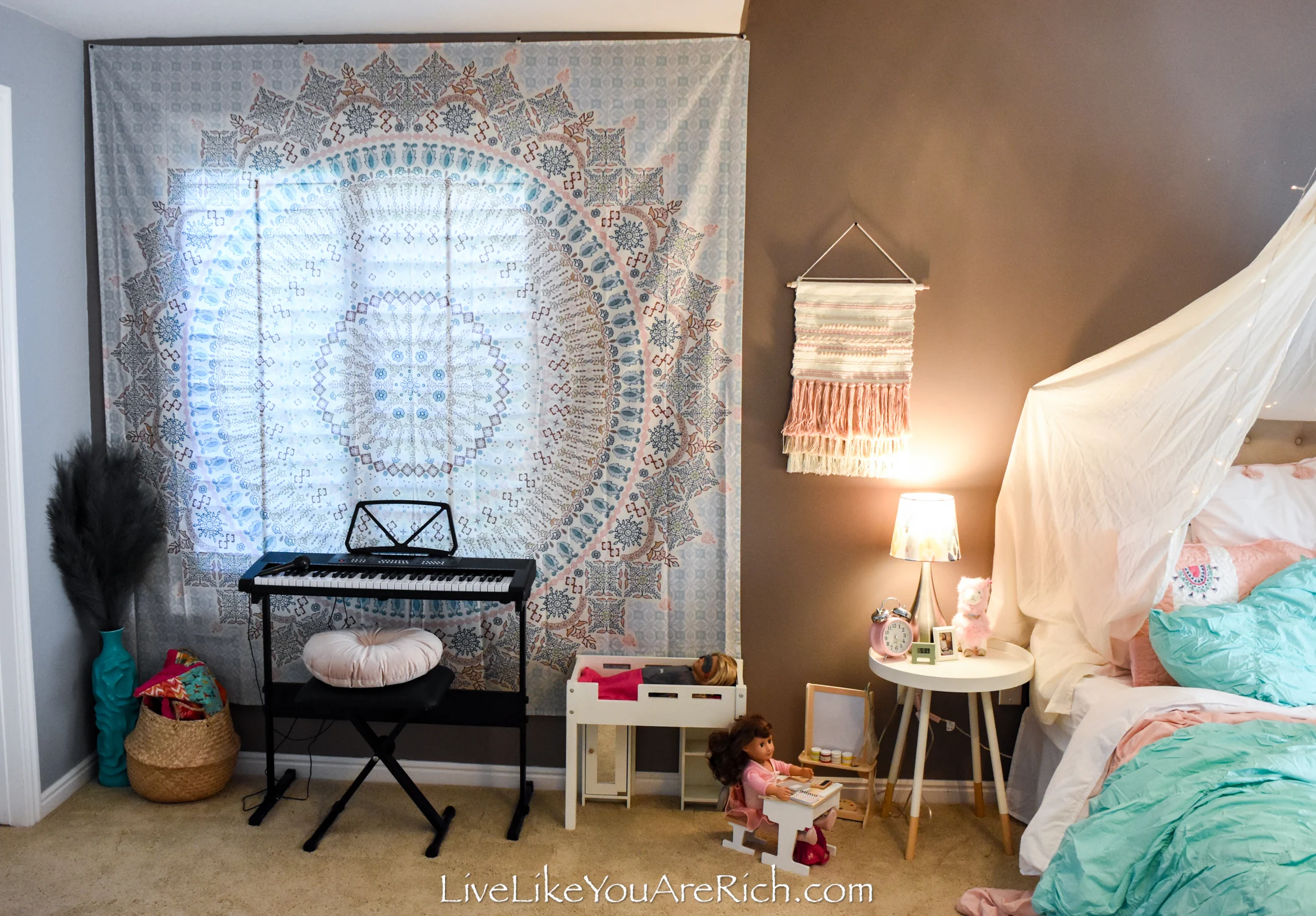 Colorful Bohemian Chic Girls' Bedroom