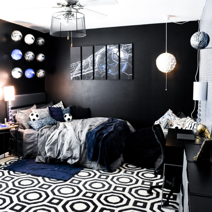 Modern Soccer and Rocket League-Themed Boys Room