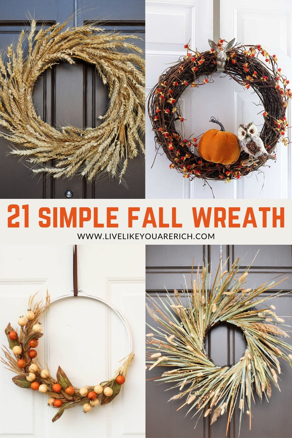 21 Simple and Inexpensive Fall Wreath