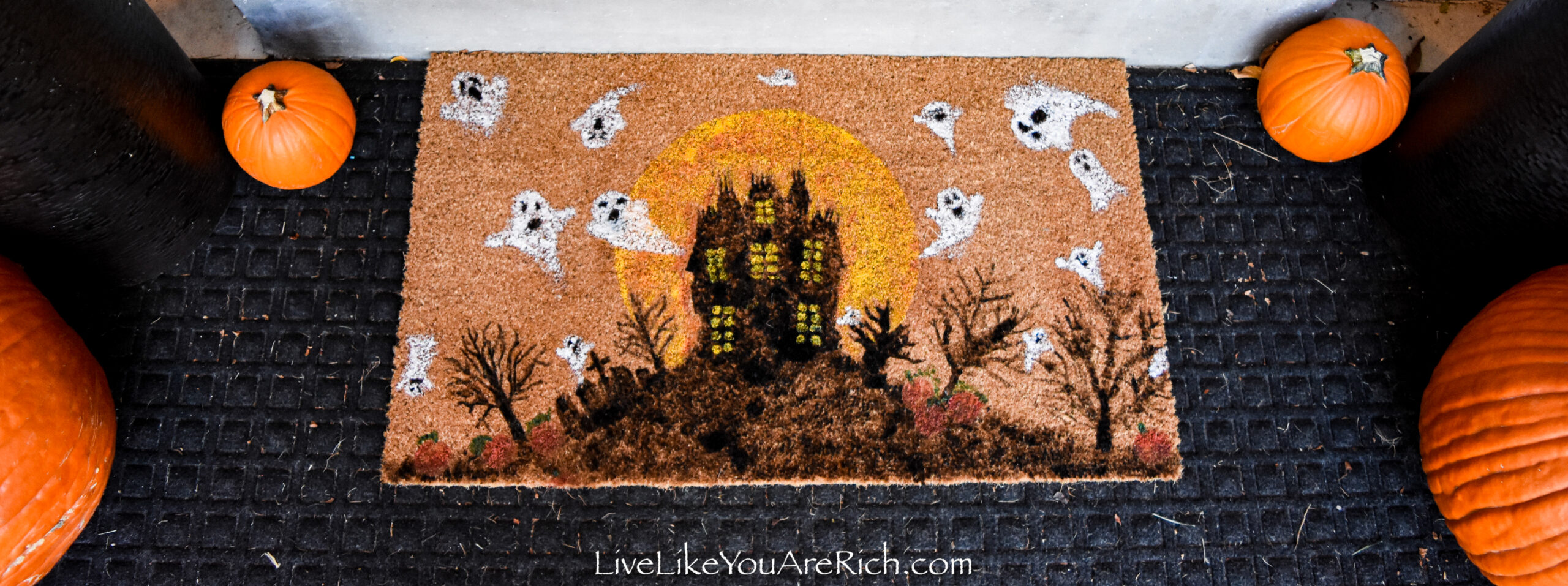 Haunted House Halloween Doormat