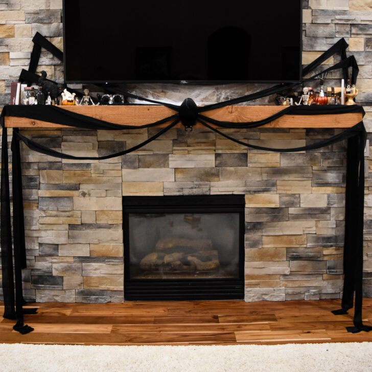 Halloween Spider-Themed Mantel