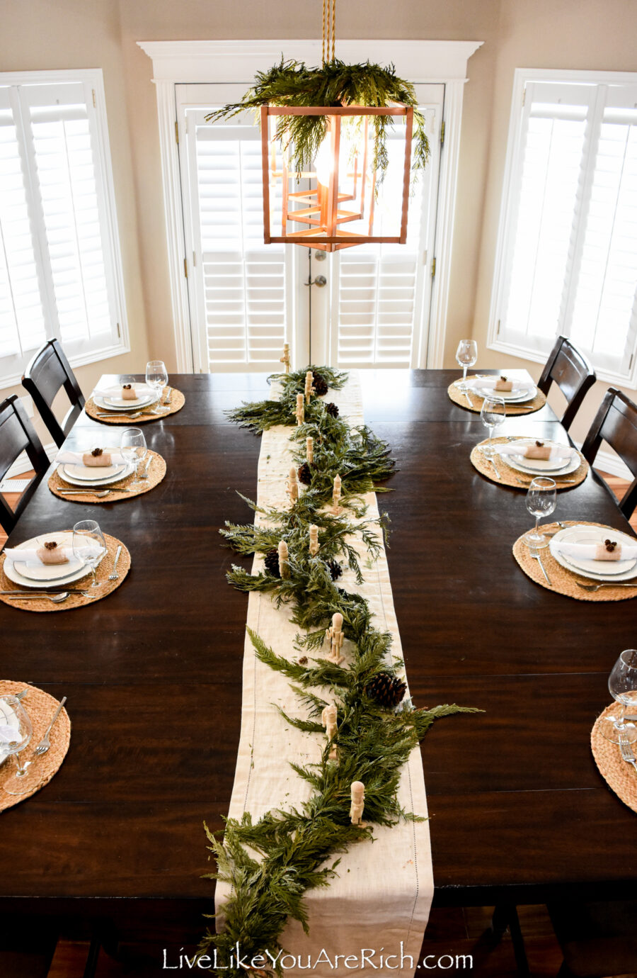 Cedar Garland Tablescape - Live Like You Are Rich