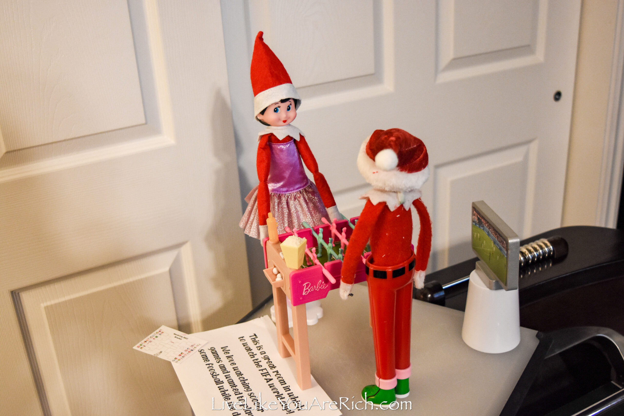 Elf on the Shelf: Soccer and Foosball Fans