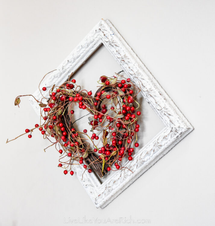 Red and White Heart Valentine's Day Entry Table Live Like You Are Rich