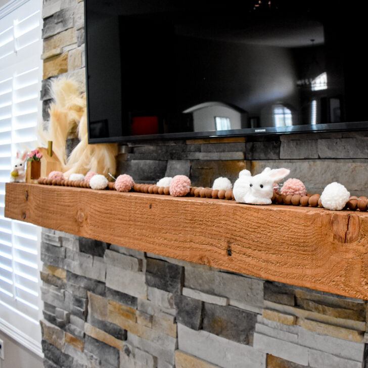 Bunny Tail Easter Mantel Decor