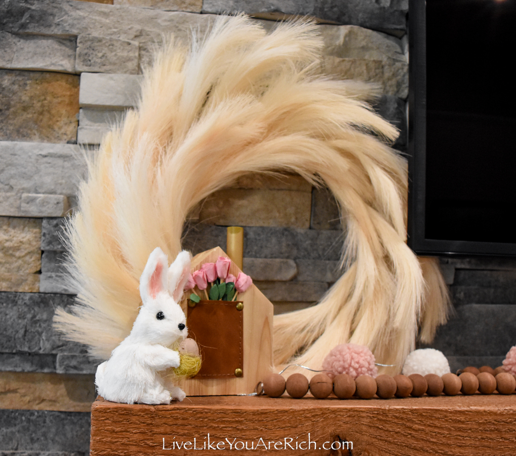 Bunny Tail Easter Mantel Decor