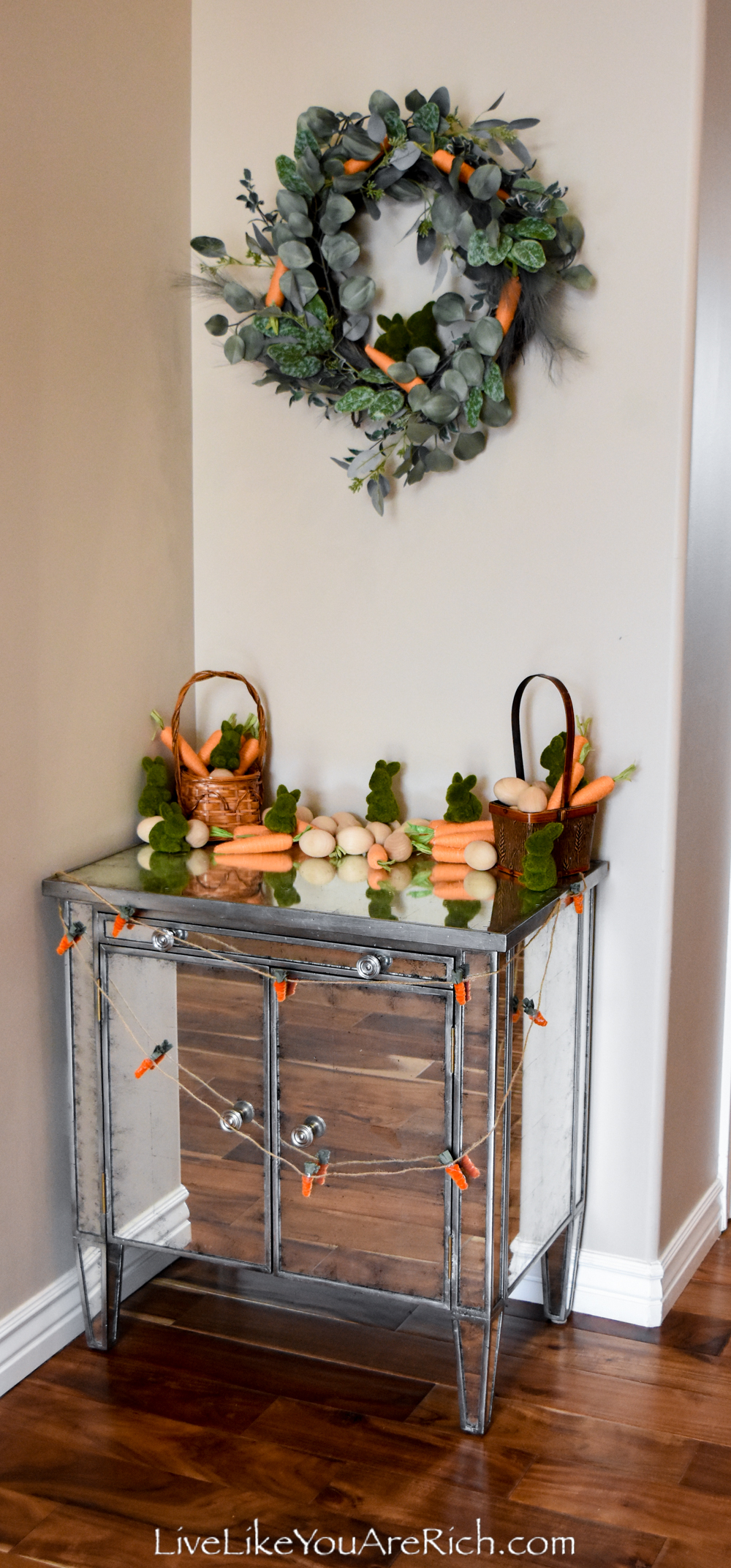 Bunny and Carrot Easter Wreath