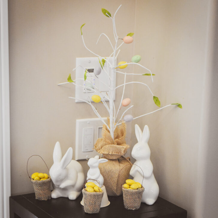 Vintage-Modern Easter Bunny Display