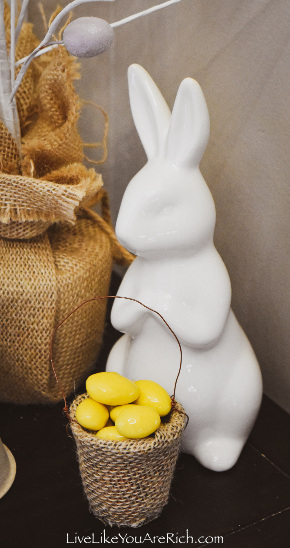 Vintage-Modern Easter Bunny Display - Live Like You Are Rich