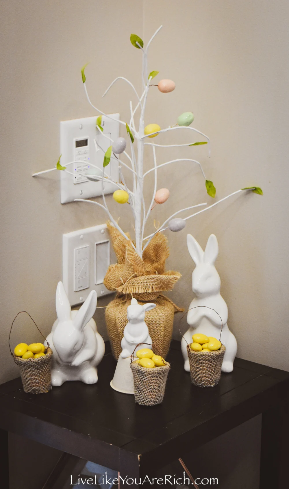 Vintage-Modern Easter Bunny Display