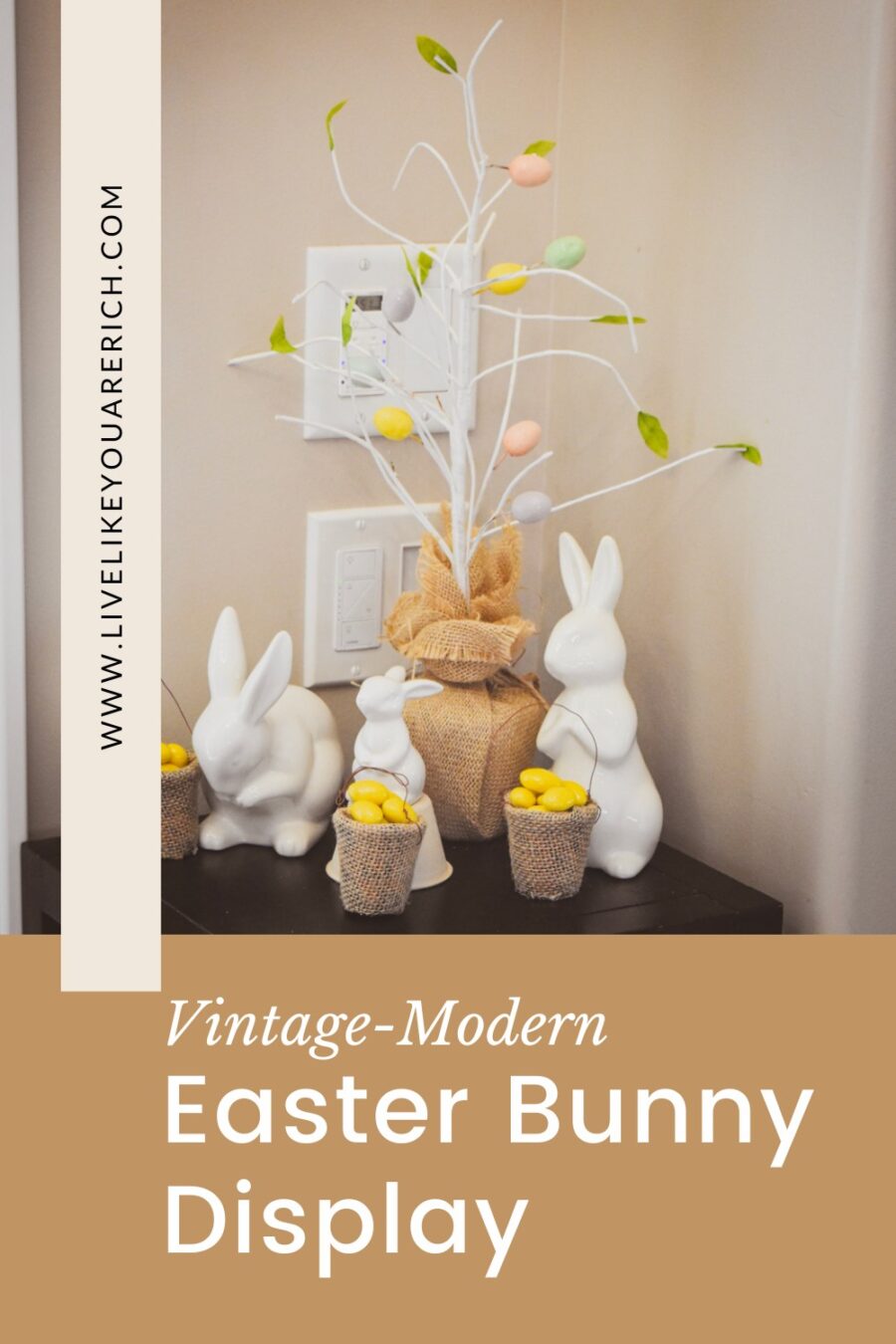 Vintage-Modern Easter Bunny Display