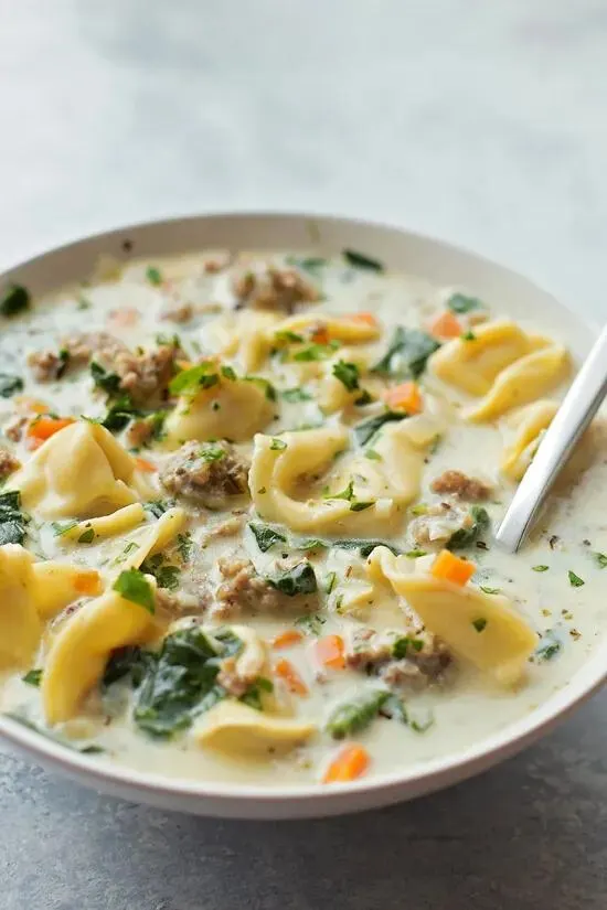 Creamy Sausage and Tortellini Soup