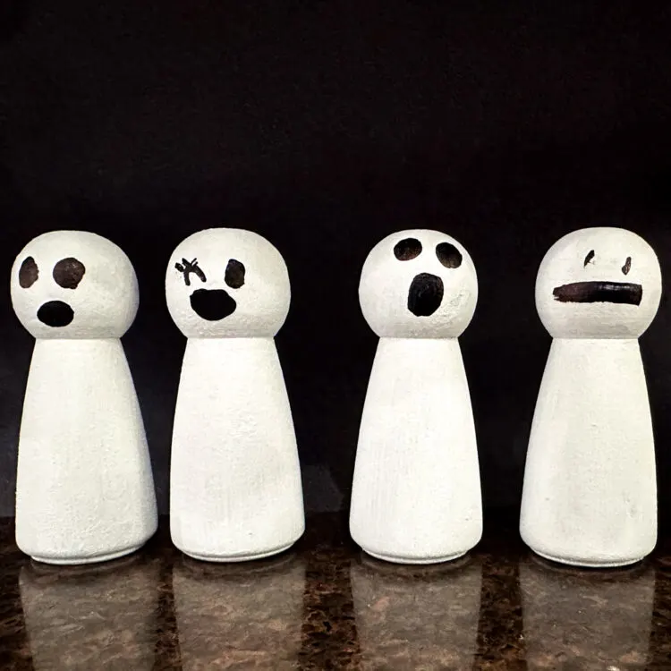 Wooden Peg Ghost Dolls