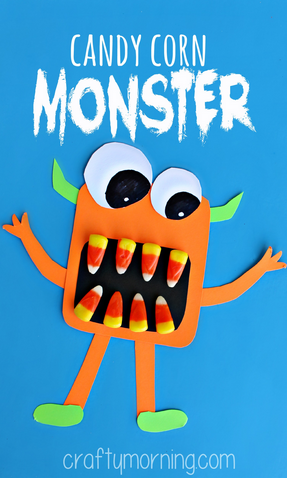 Candy Corn Monster Halloween Craft for Kids