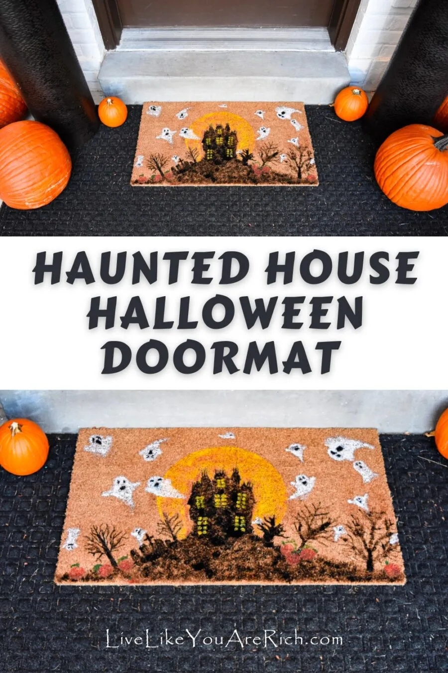 Haunted House Halloween Doormat