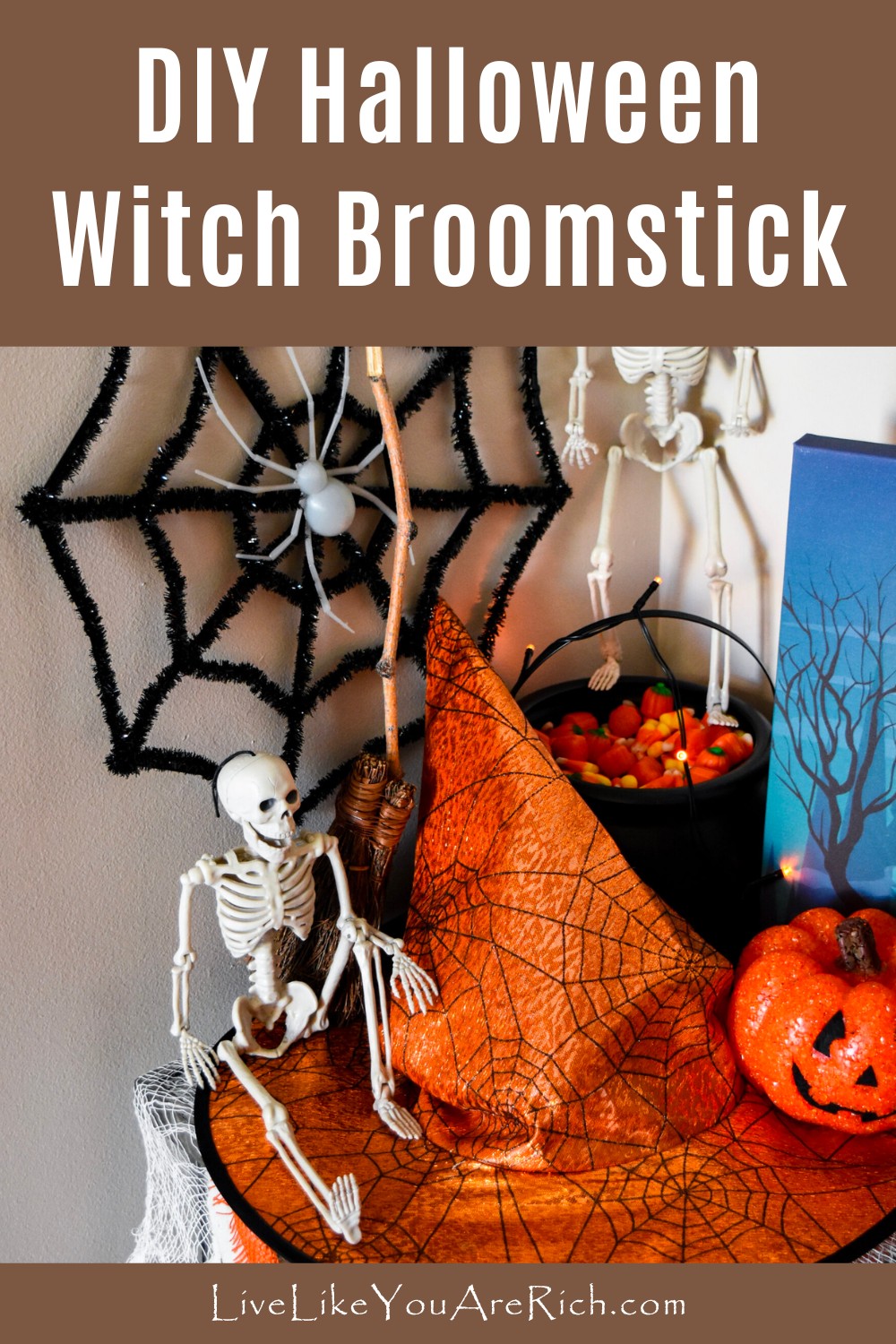 DIY Halloween Witch Broomstick - Live Like You Are Rich