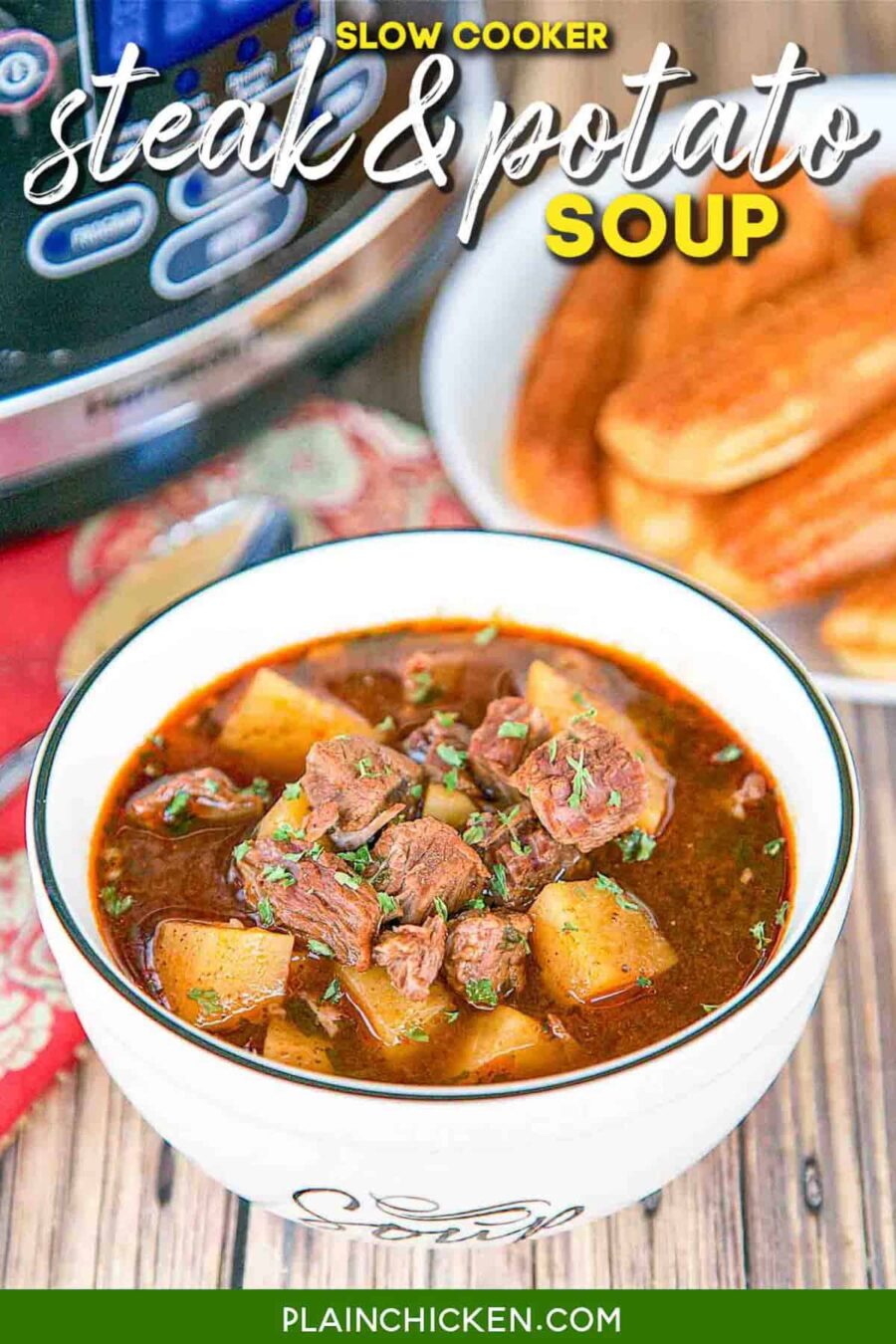 Slow Cooker Steak and Potato Soup