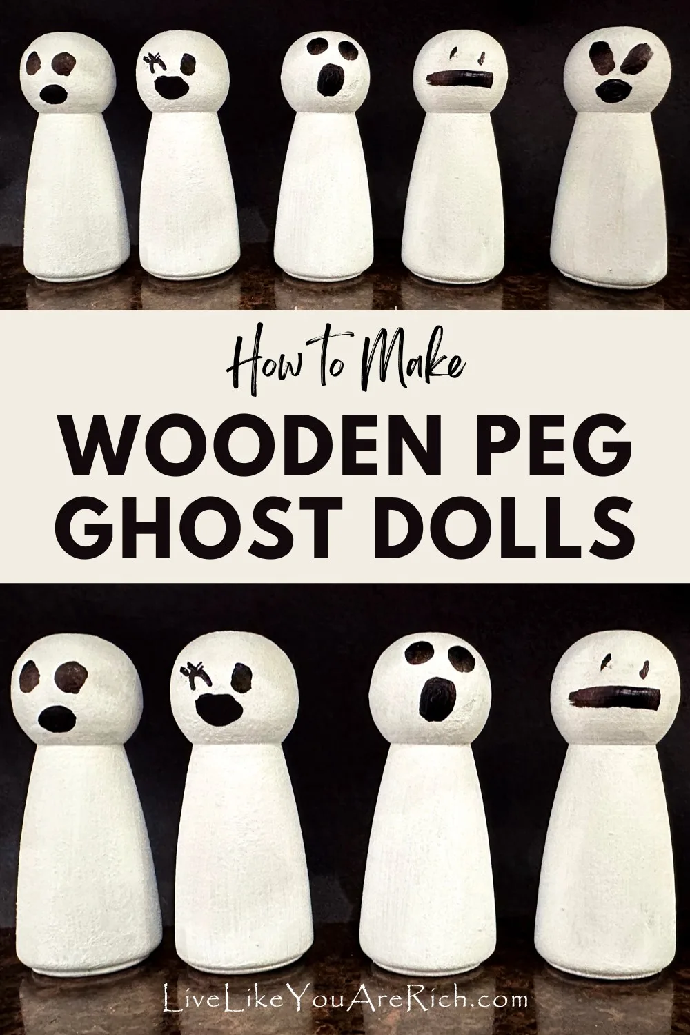 Wooden Peg Ghost Dolls