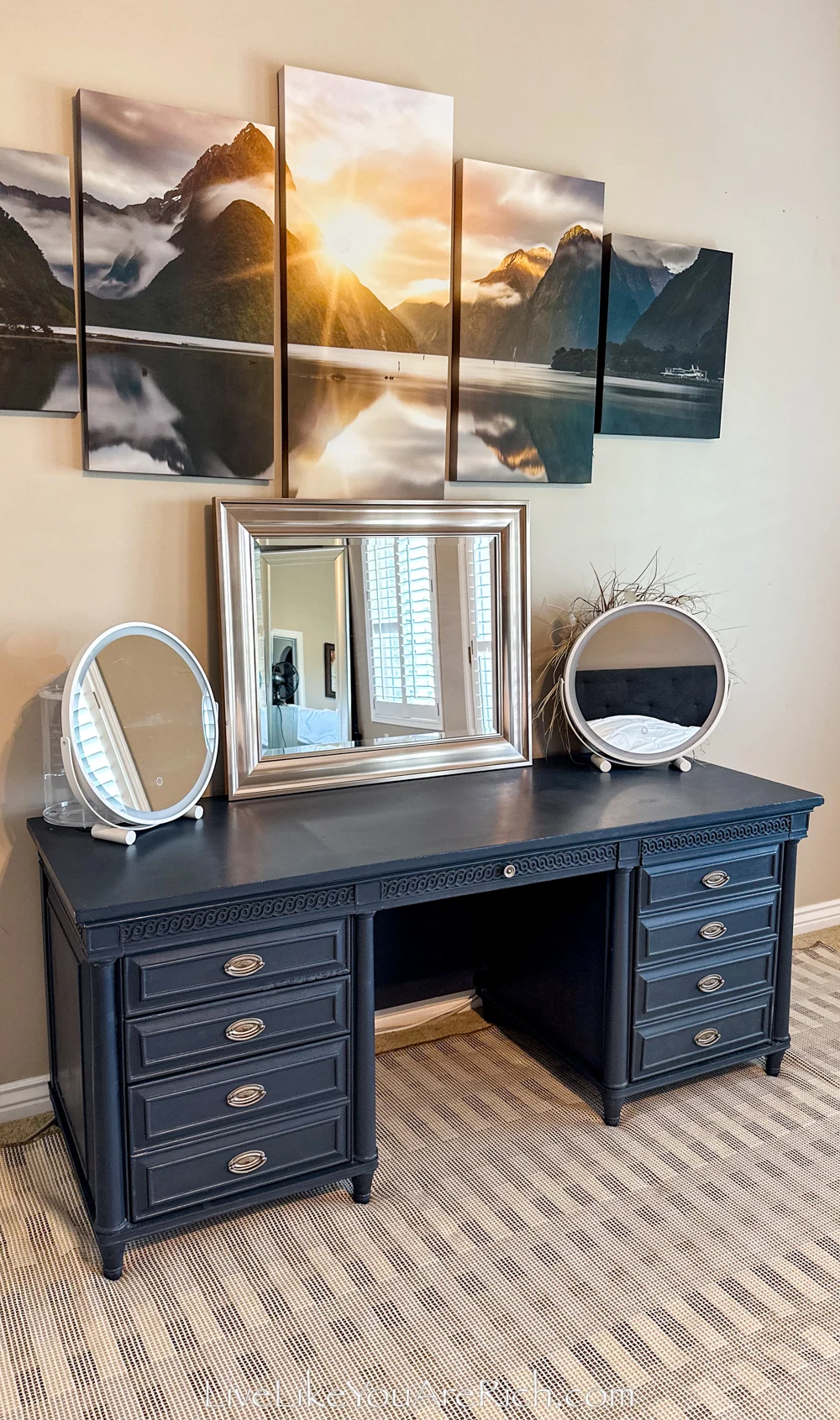 DIY Desk to Vanity Transformation After