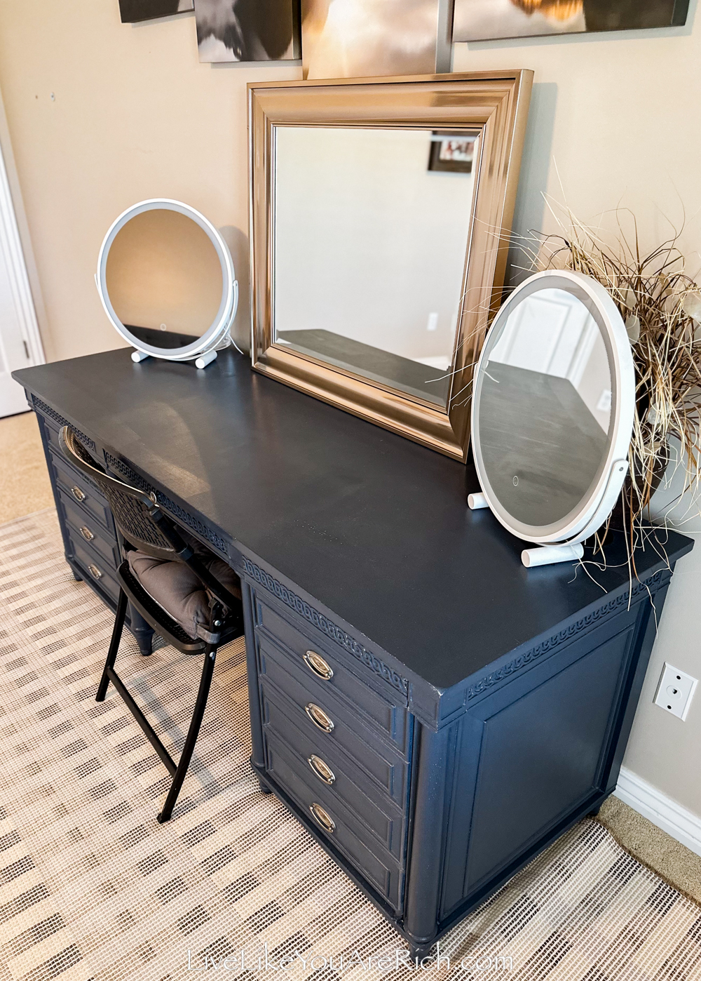 DIY Desk to Vanity Transformation
