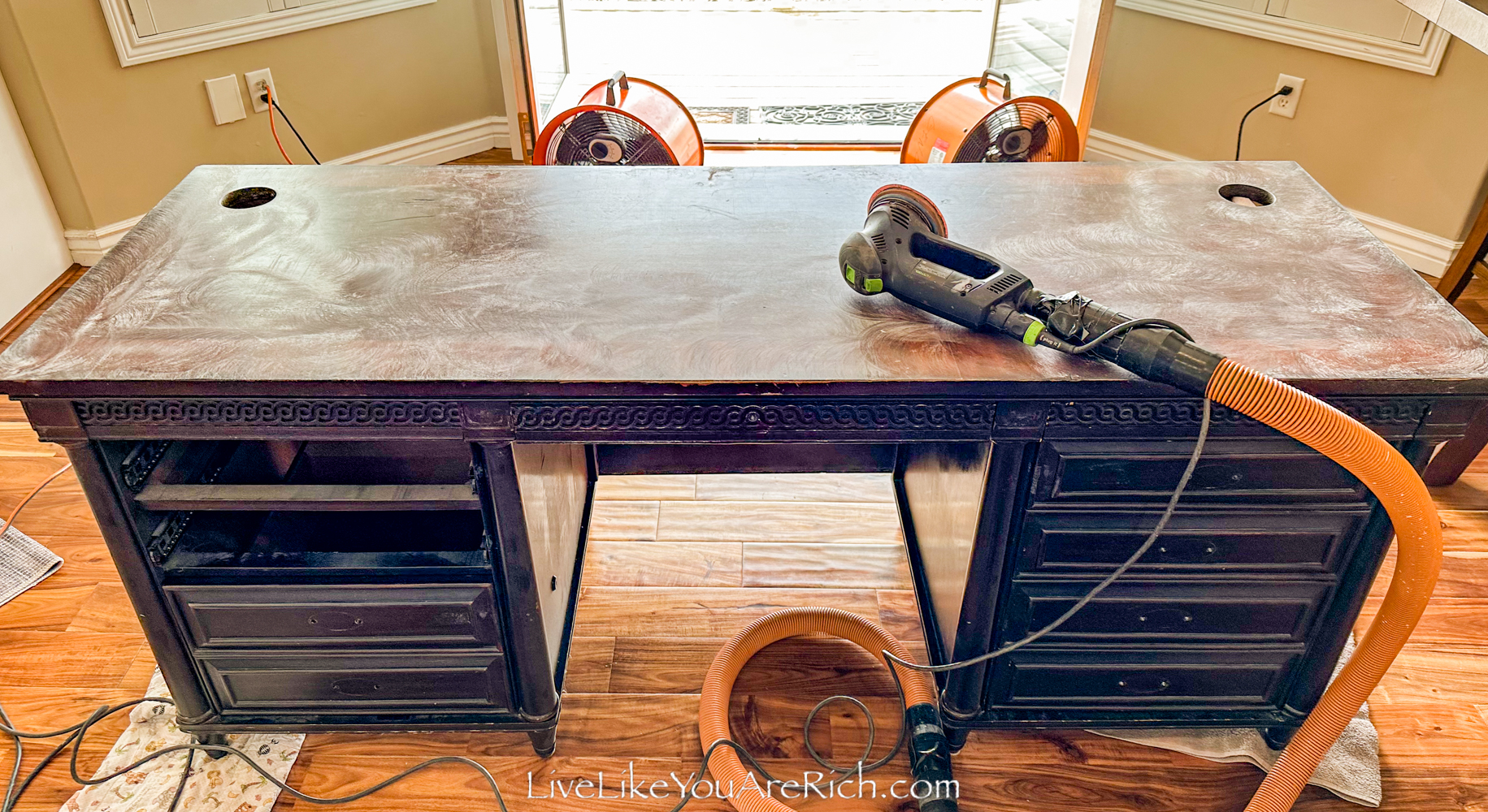 DIY Desk to Vanity Transformation Before
