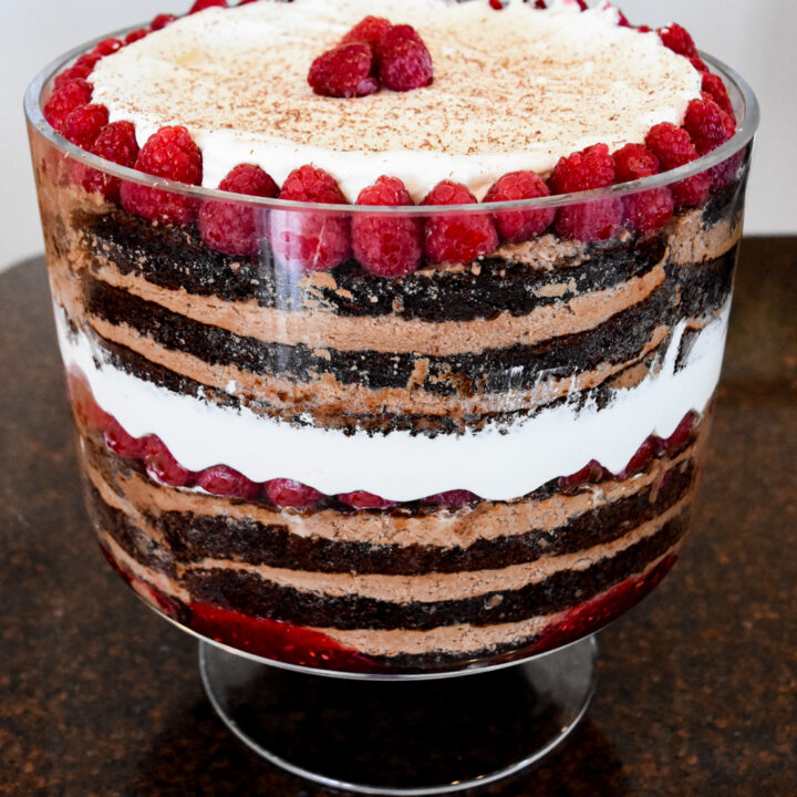 Chocolate Raspberry Cake Trifle