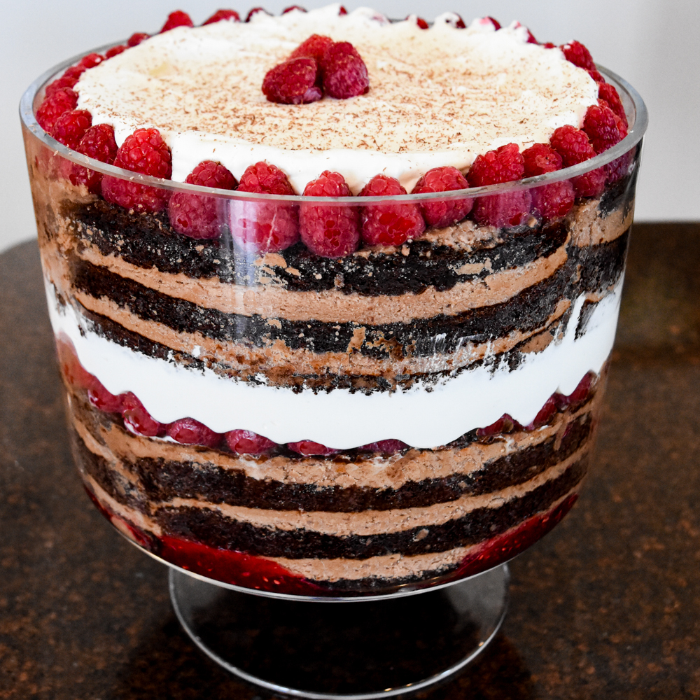 Chocolate Raspberry Cake Trifle