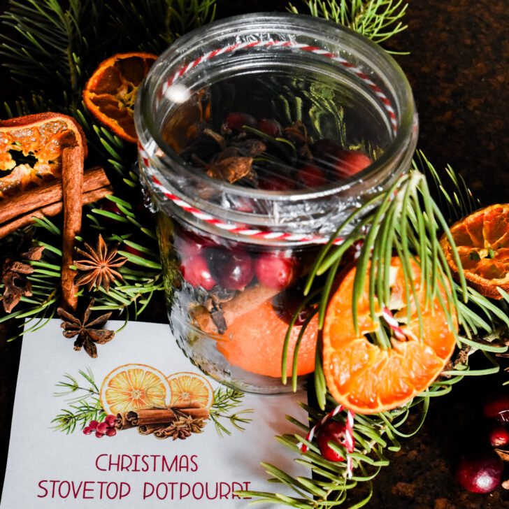 Neighbor Gift Christmas Potpourri + Free Printable