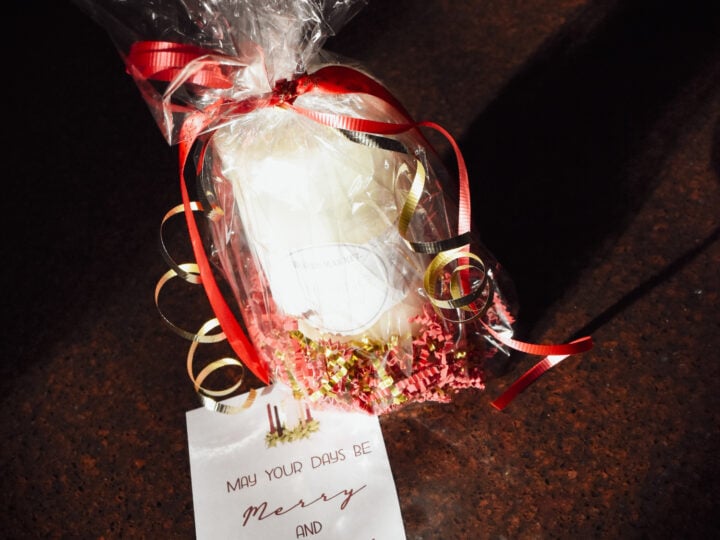 Image for Neighbor Gift Christmas Candles + Free Printable