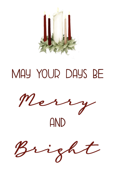 Free Christmas Printable /// May Your Days be Merry and Bright