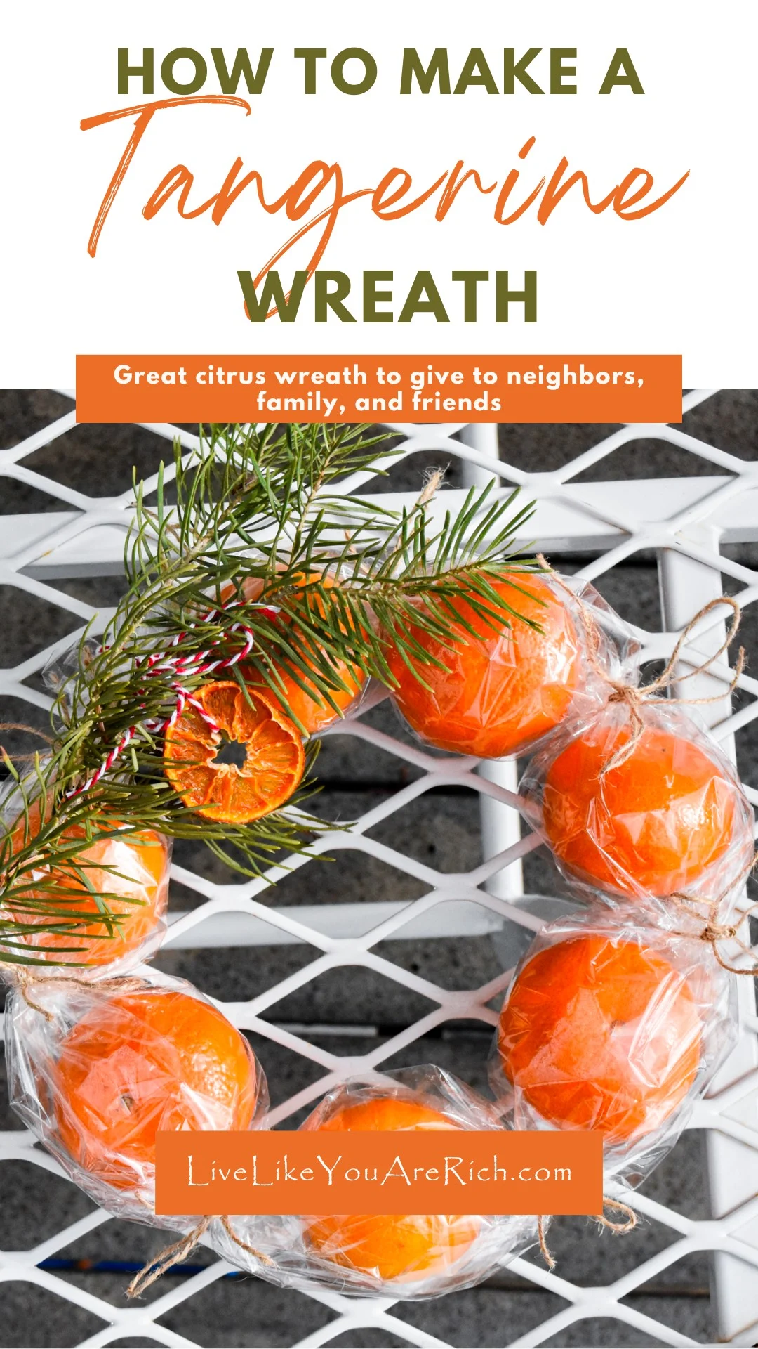 How to Make a Tangerine Wreath