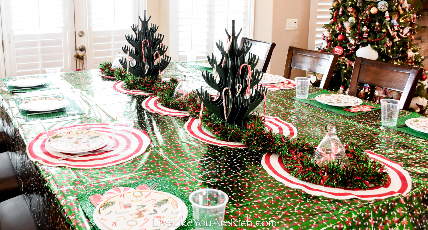 Candy Cane Christmas Tablescape